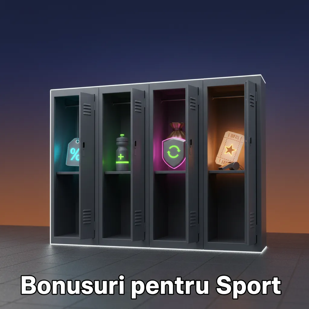 Banner 'Bonusuri pentru Sport' cu Boost bilete multiple, Freebet de start, Cashback săptămânal și Asigurare pariu.