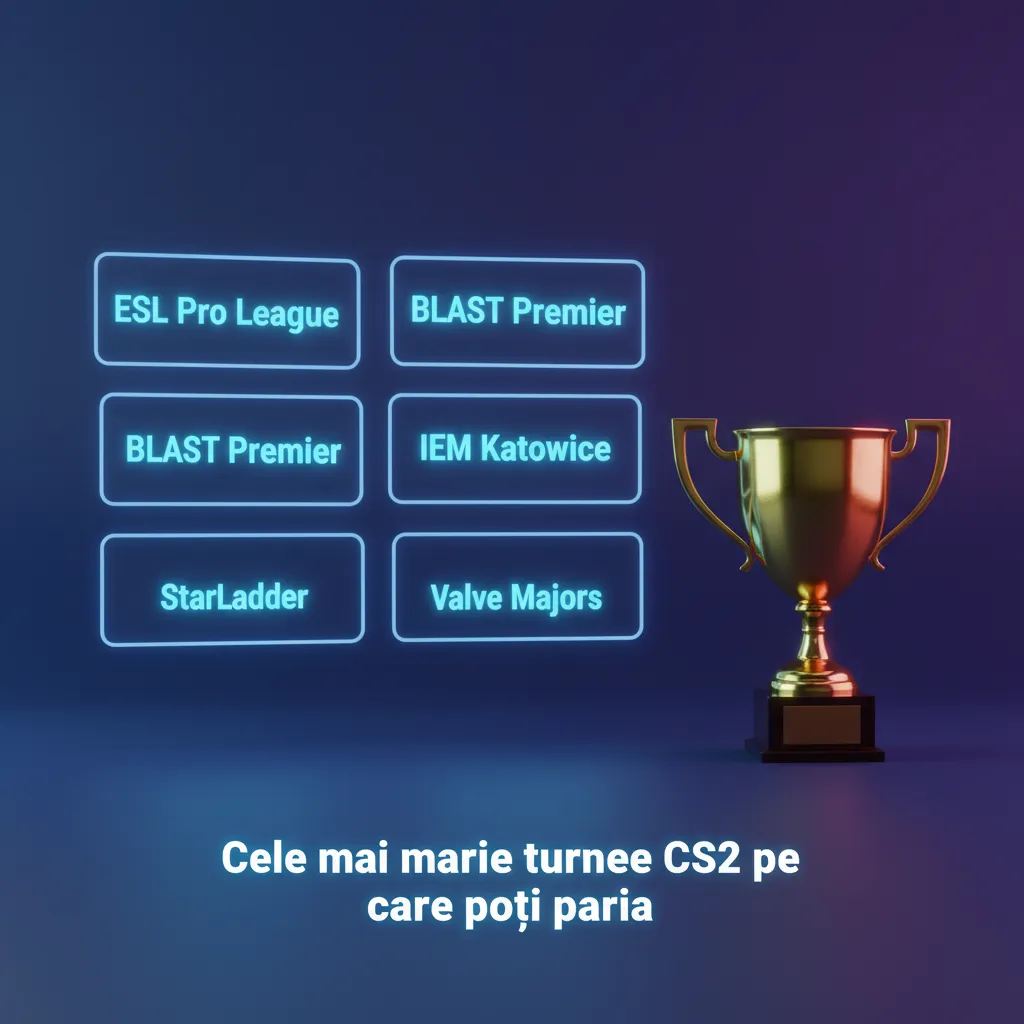 Colaj turnee CS2 pentru pariuri: Majors, ESL Pro League, BLAST, IEM Katowice, EWC, StarLadder; cote și calendar.
