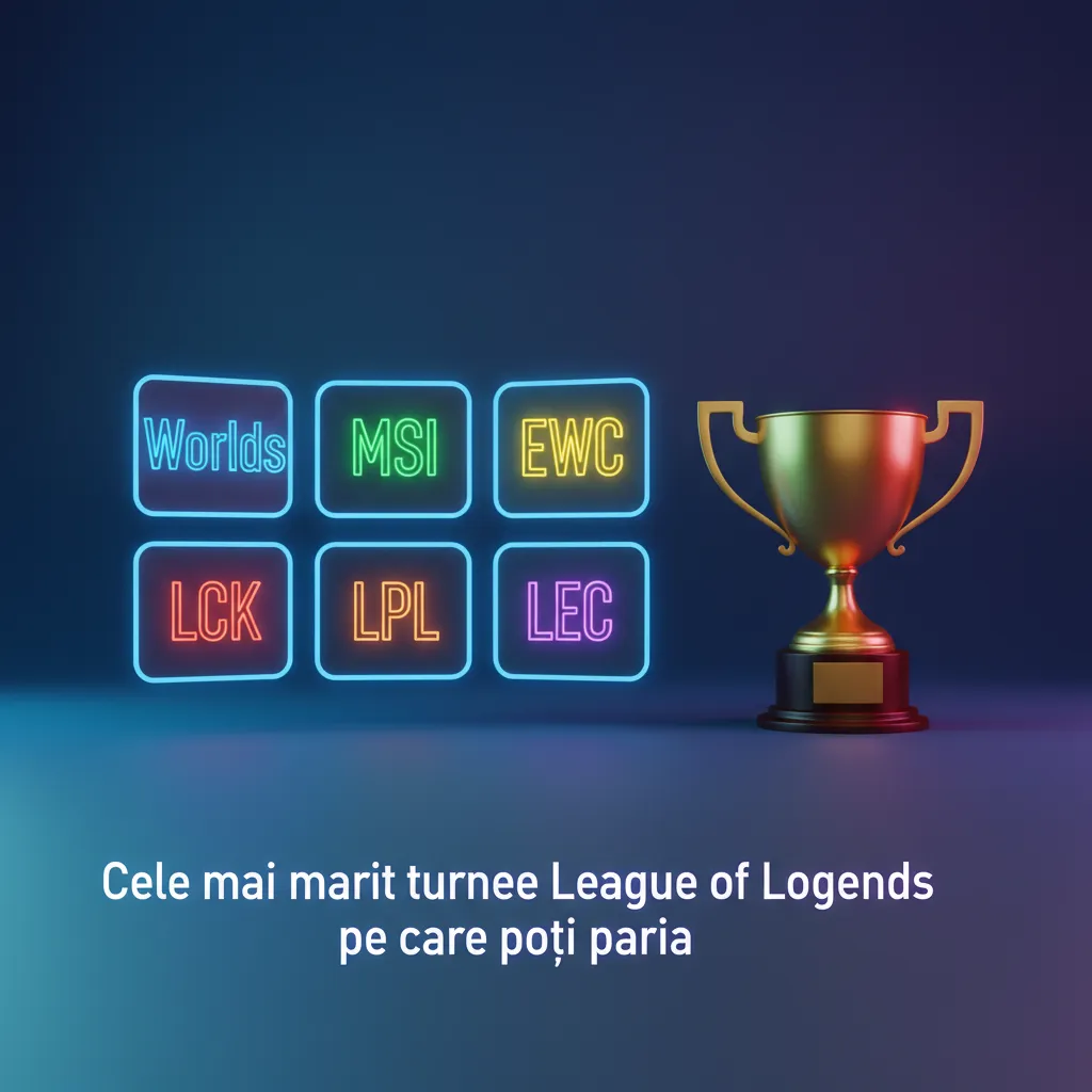 Grafic cu marile turnee LoL pentru pariere: Worlds, MSI, EWC, LCK, LPL, LEC.