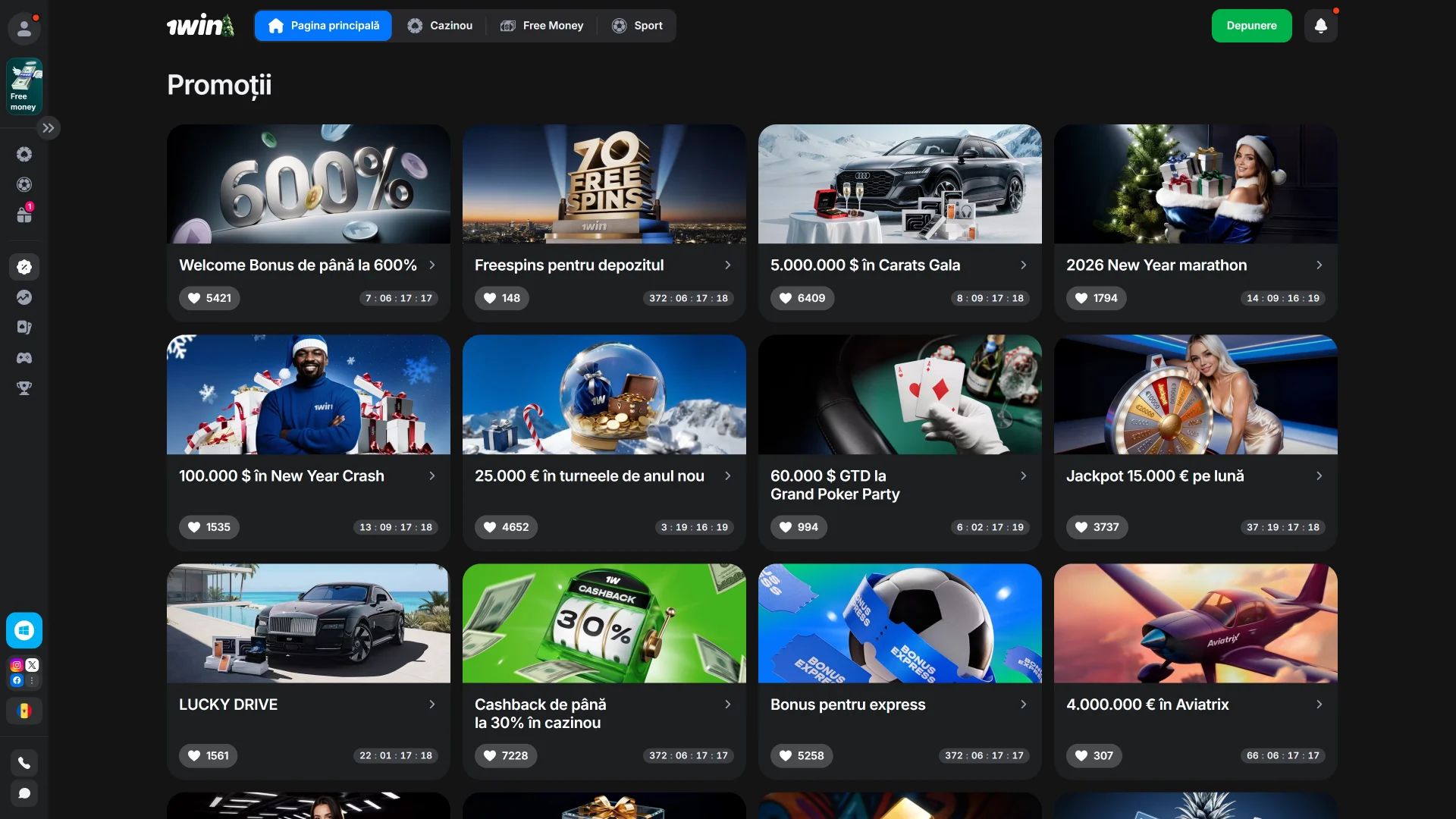 Consultă pagina cu promoții 1win pentru a activa bonusuri disponibile utilizatorilor.