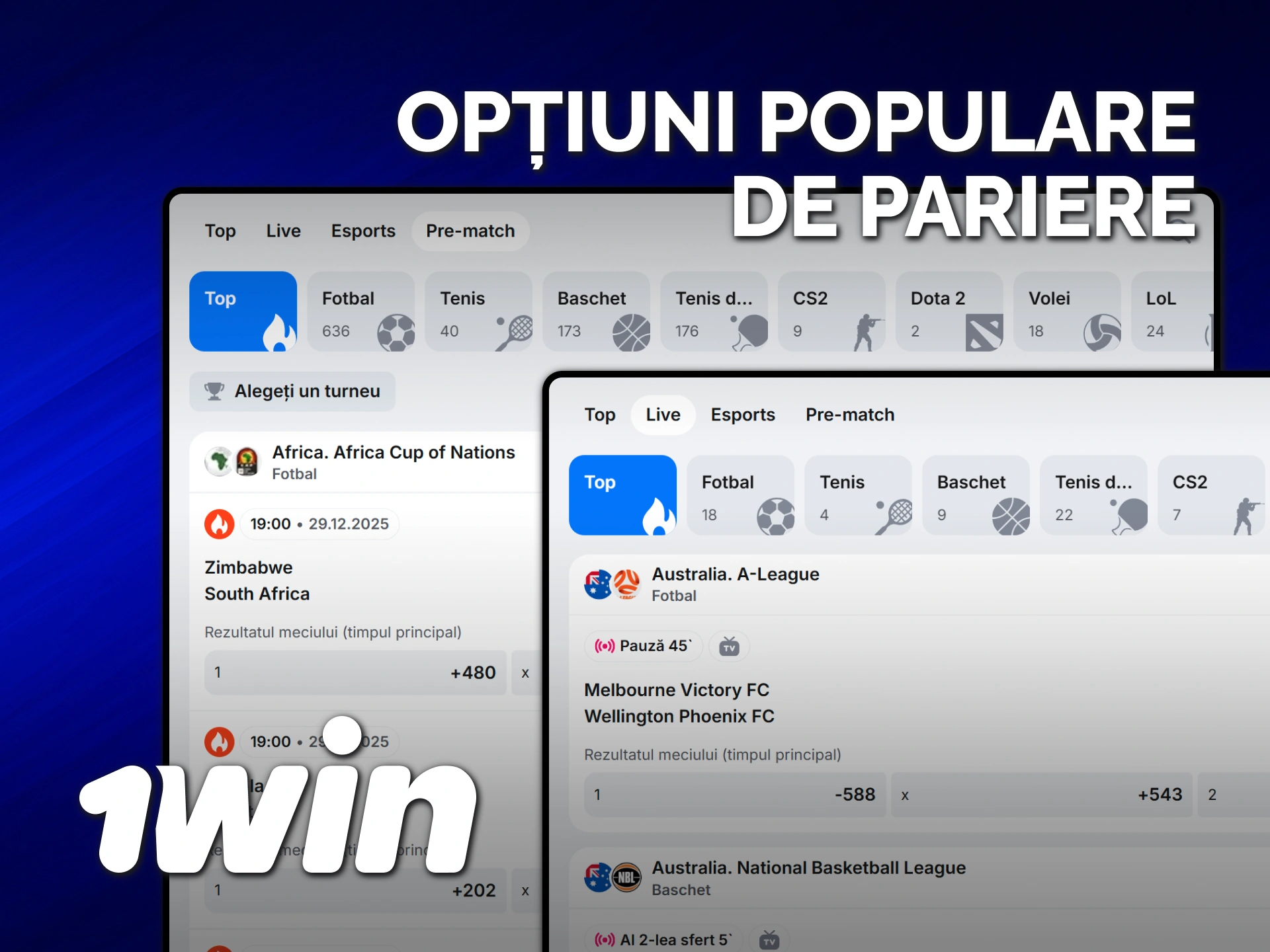 Analizează cele mai populare opțiuni de pariere oferite de platforma 1win.