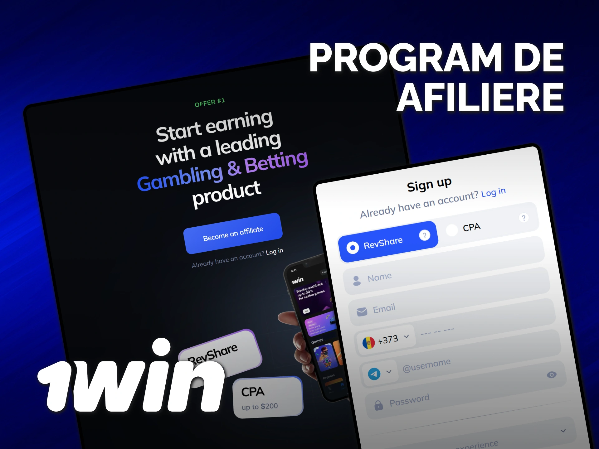 Înregistrează-te în programul de afiliere 1win și câștigă comisioane din parteneriat.