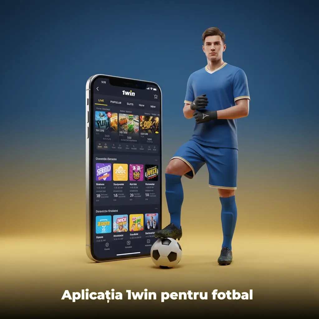 Ecran de telefon cu aplicația 1win pentru fotbal: cote live, slip rapid, notificări și opțiuni de cash out.