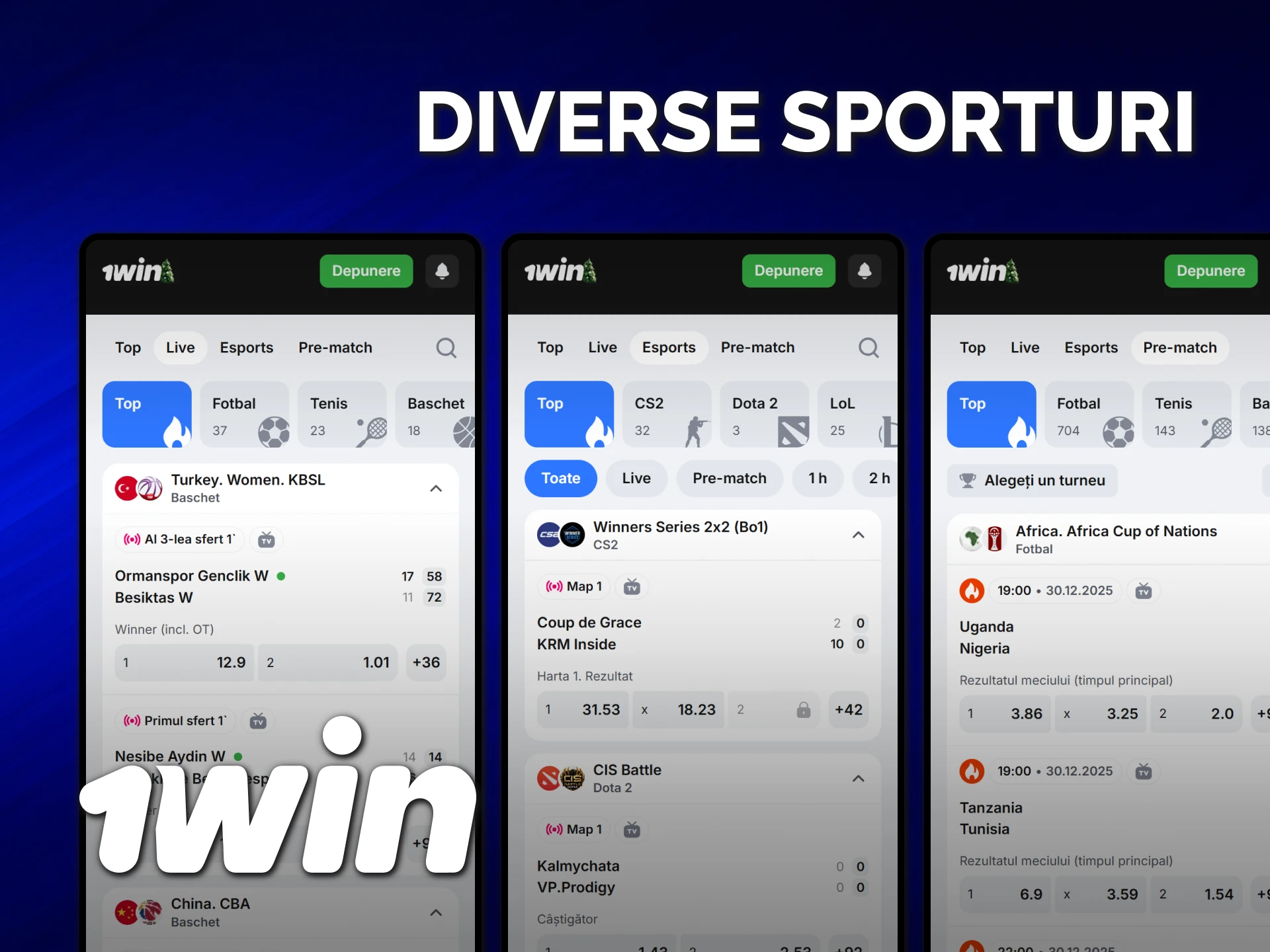 Pariază pe diverse sporturi în aplicația de pariuri 1win cu cote avantajoase.