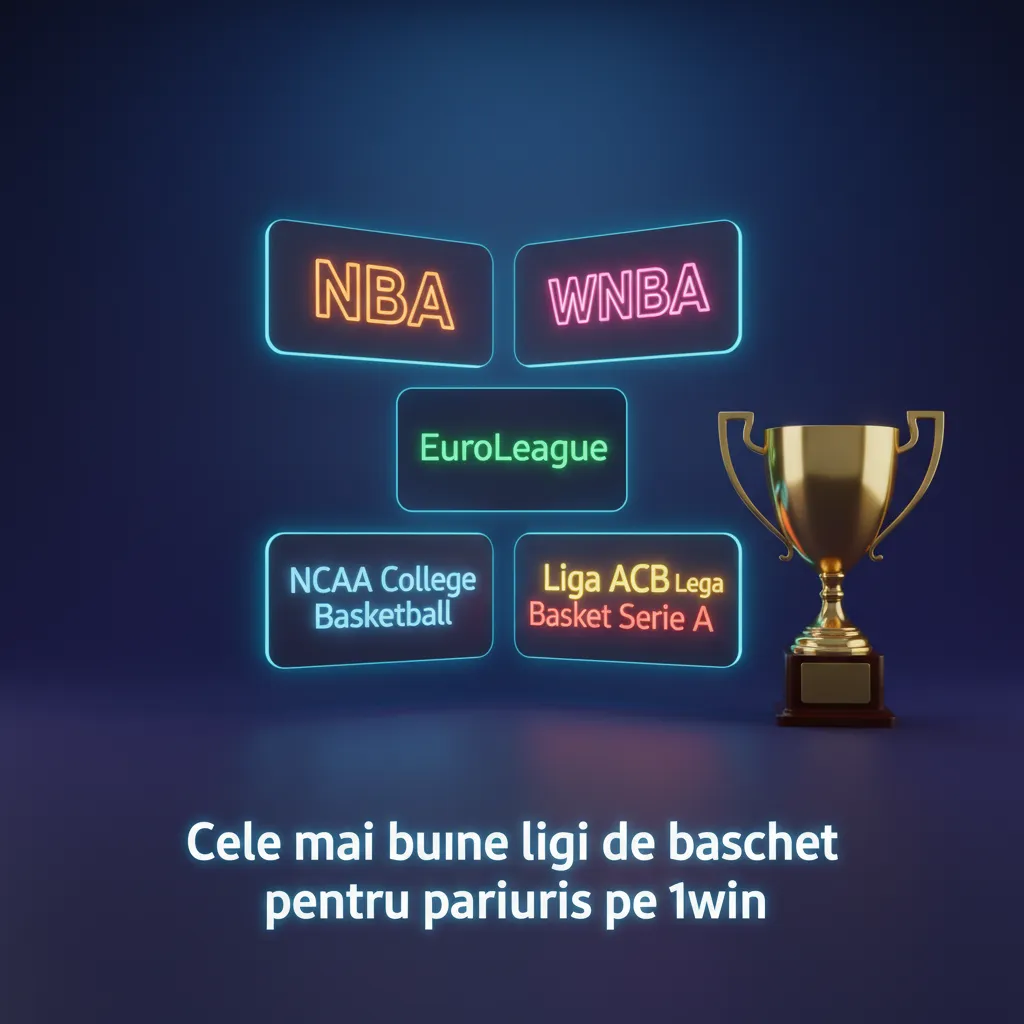 Listă de ligi pentru pariuri 1win: NBA, EuroLeague, EuroCup, FIBA BCL, NCAA, ACB, BSL; pre-meci/live și filtre rapide.