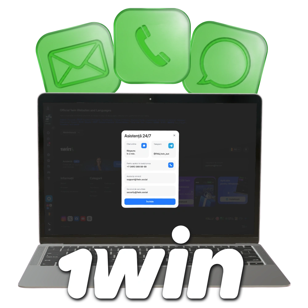 Obțineți răspunsurile prin intermediul contactelor oficiale 1win Moldova.