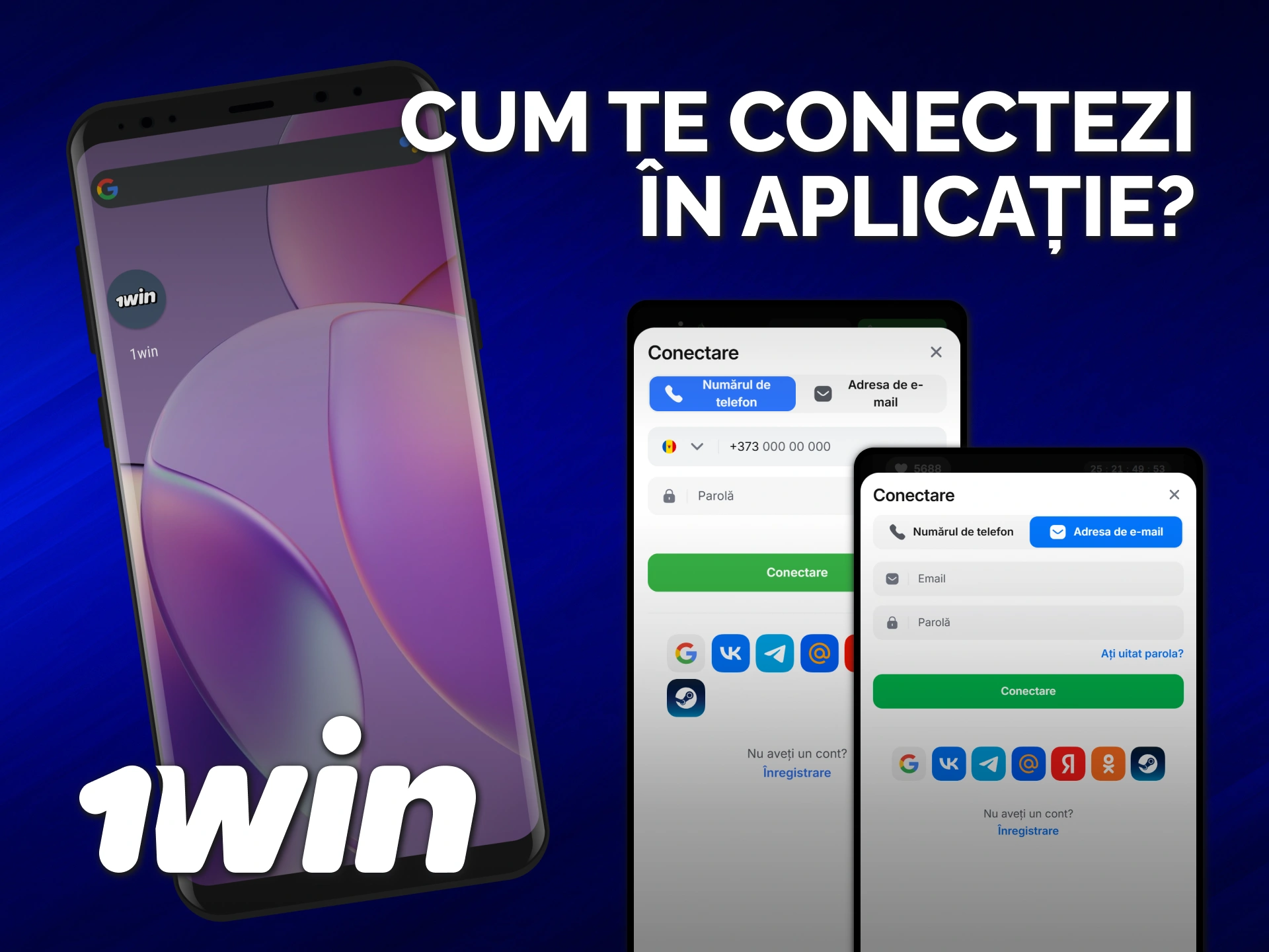 Vezi cum te conectezi în aplicația 1win pentru a începe sesiunea de joc.
