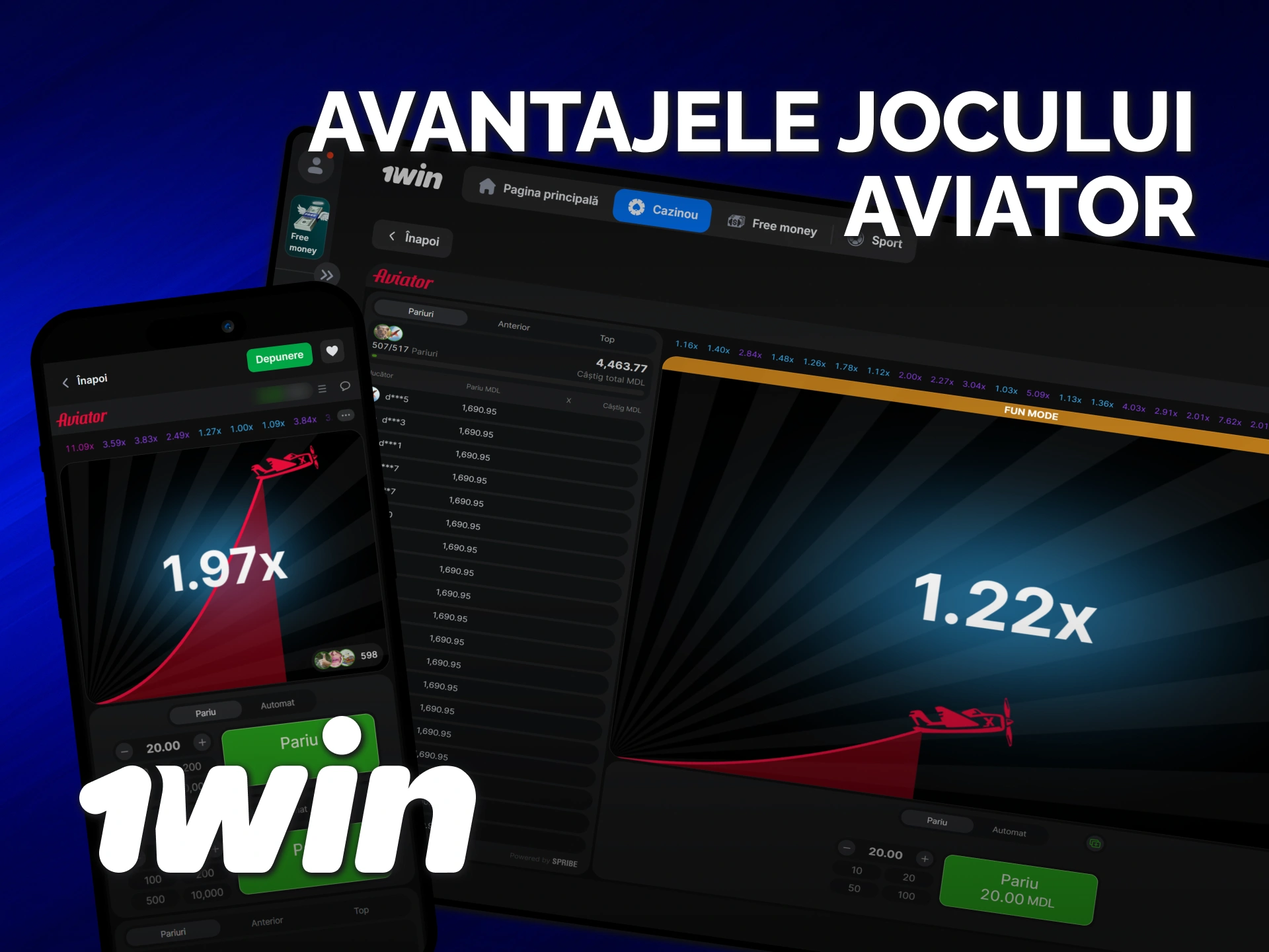 Descoperă avantajele exclusive oferite de 1win pentru popularul joc Aviator.