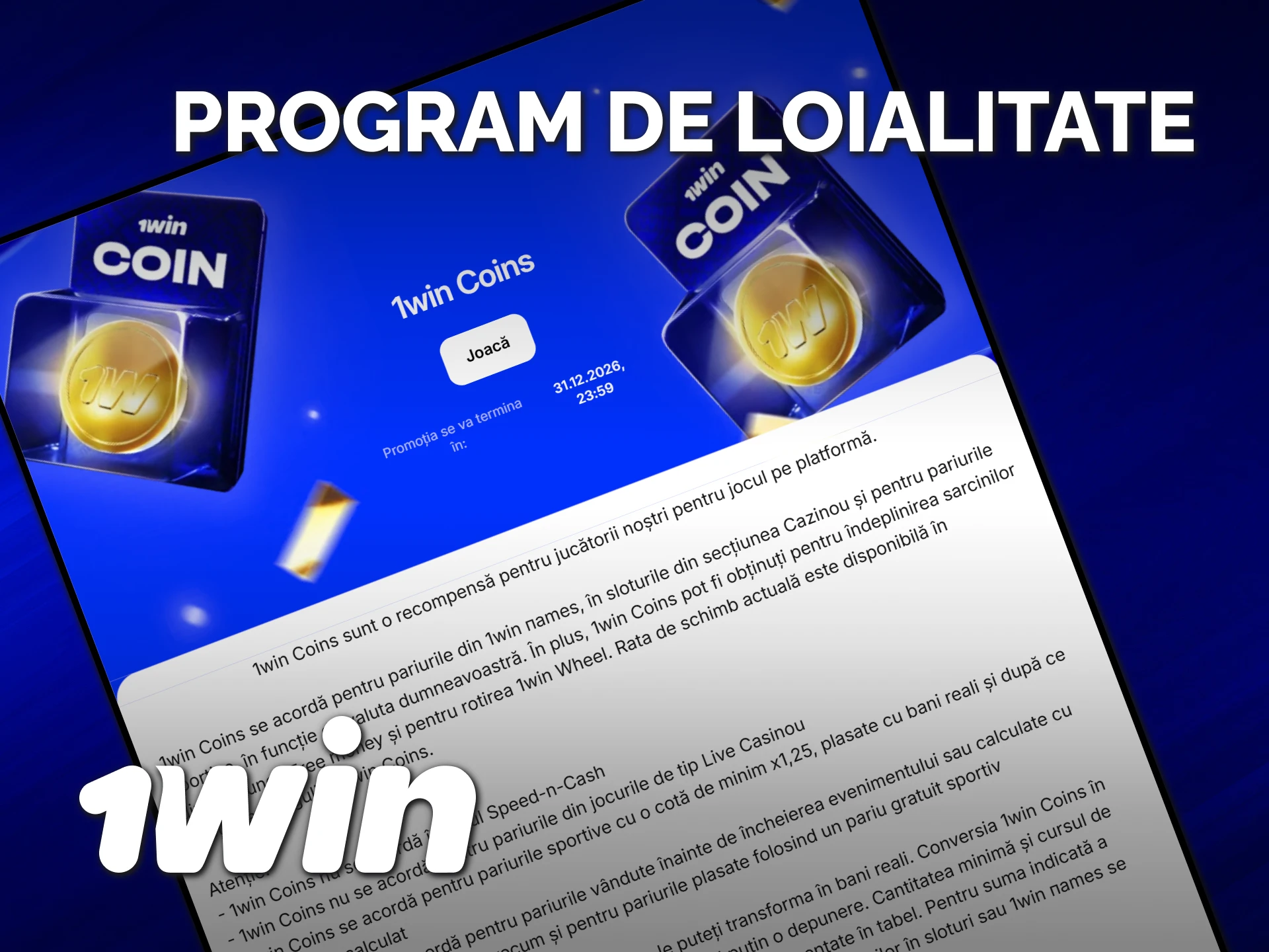 Acumulează puncte în programul de loialitate 1win și schimbă-le în bani.