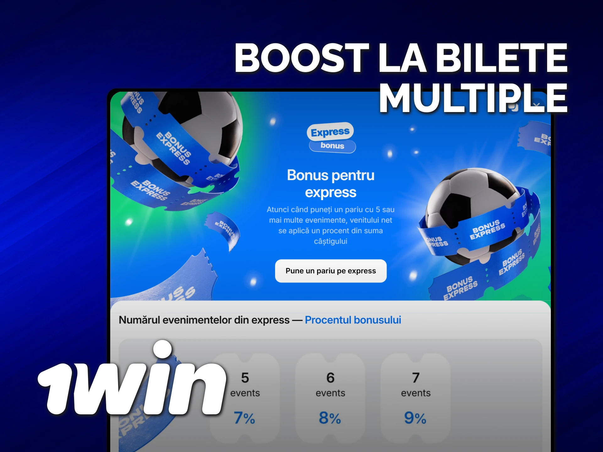 Mărește cota biletului tău folosind aceste bonusuri pentru sport 1win.