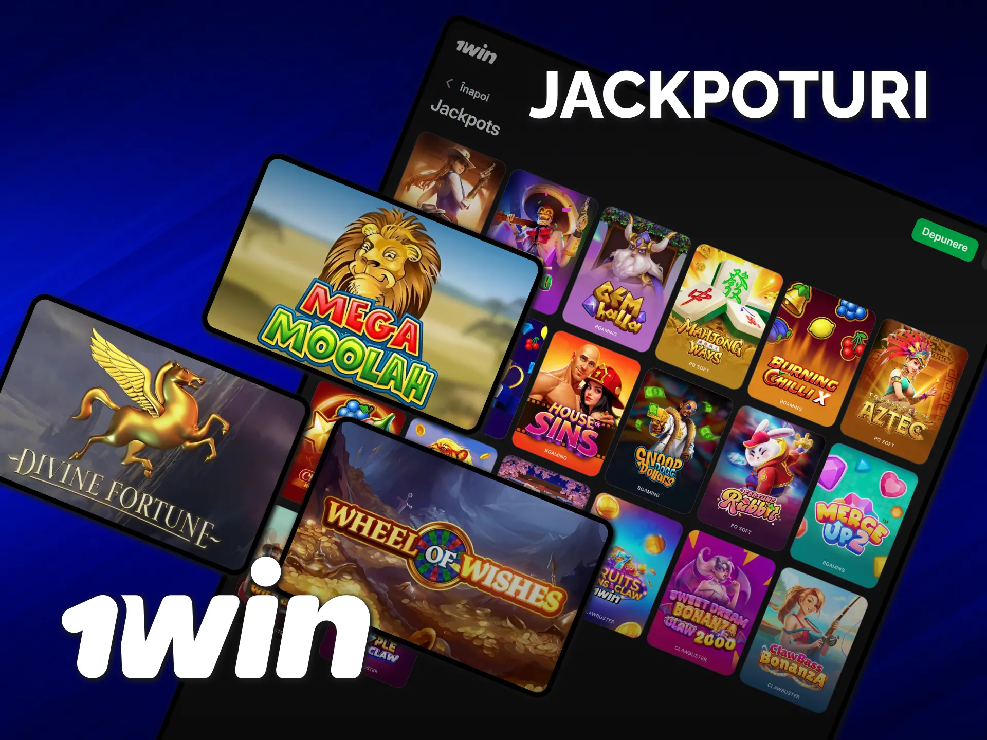 Vânează premii uriașe la jocuri cu jackpot în oferta cazino 1win.