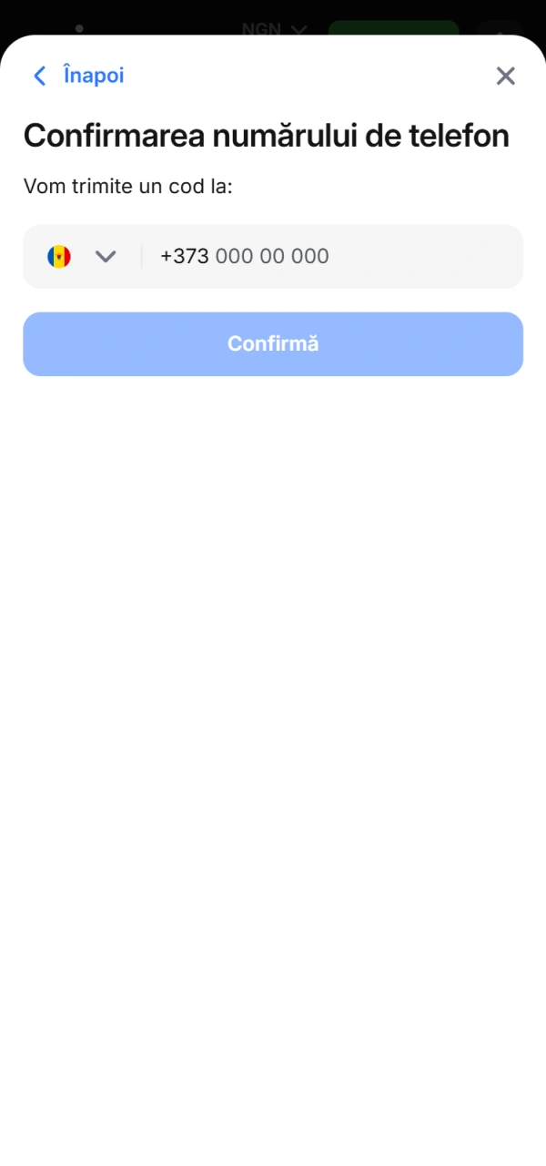 Confirmă datele tale pentru a juca live în siguranță la 1win.