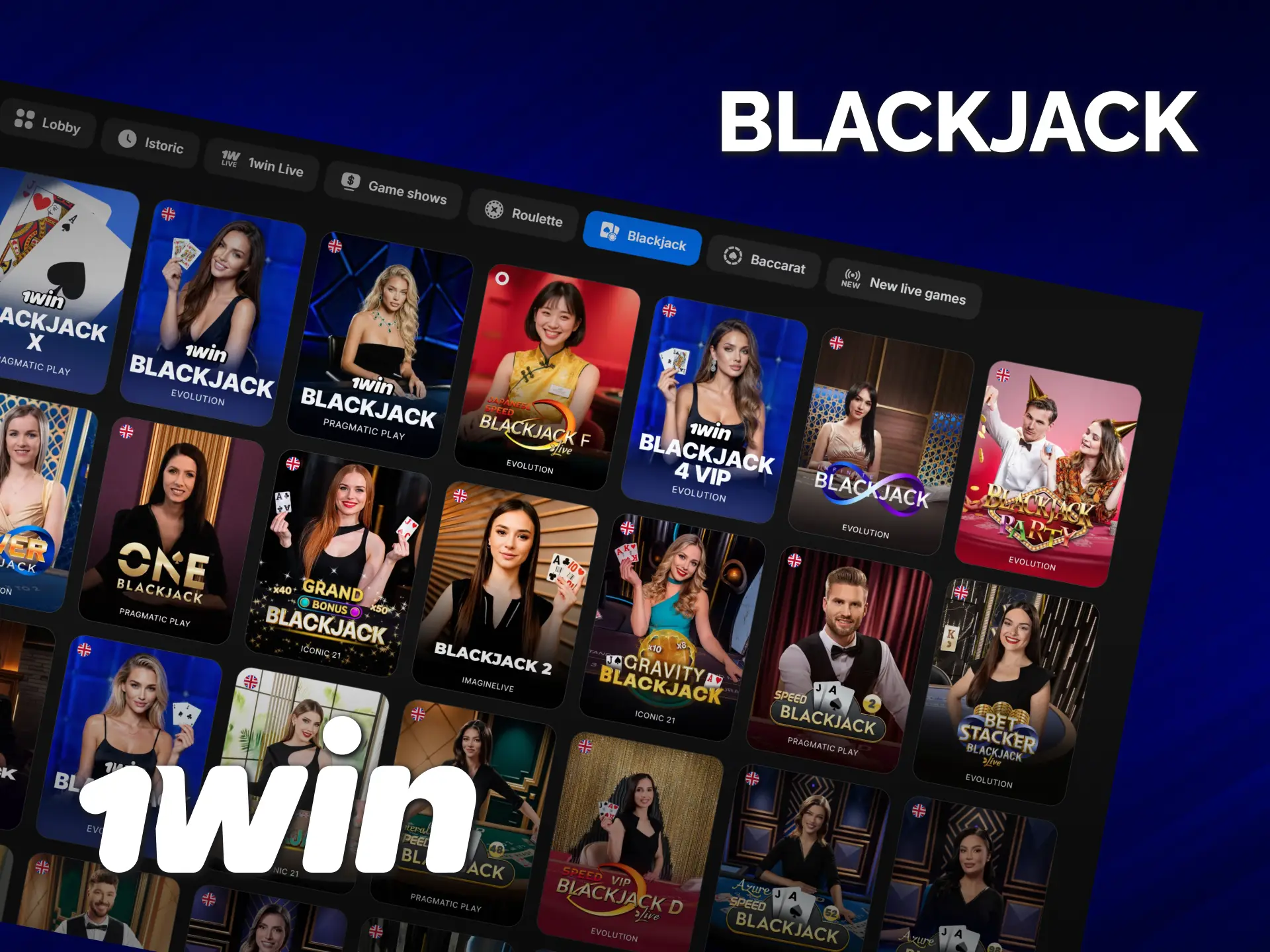 Înfruntă dealerul la blackjack în cadrul cazinou live 1win Moldova acum.