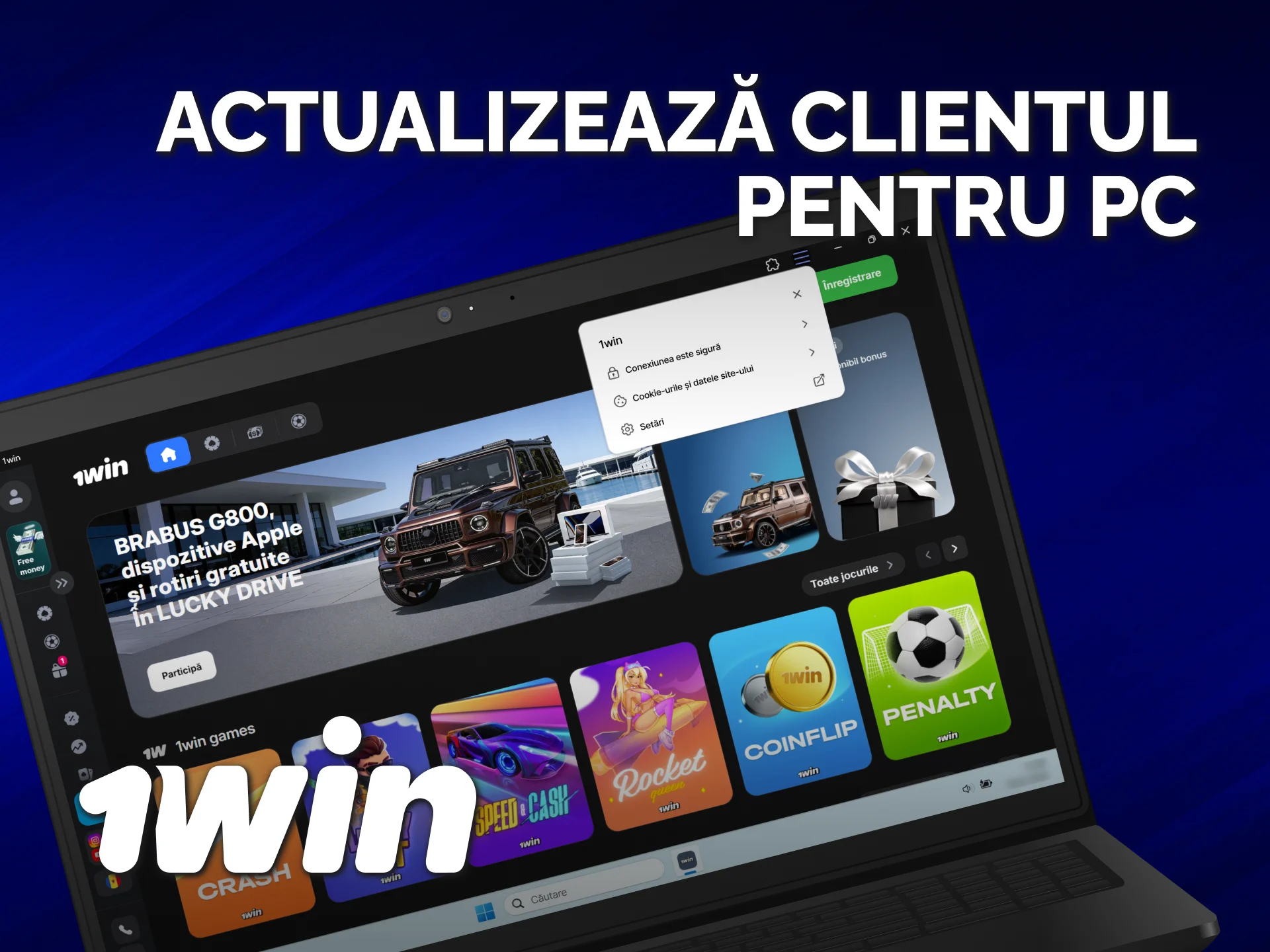 Mențineți la zi clientul PC The 1win Moldova.