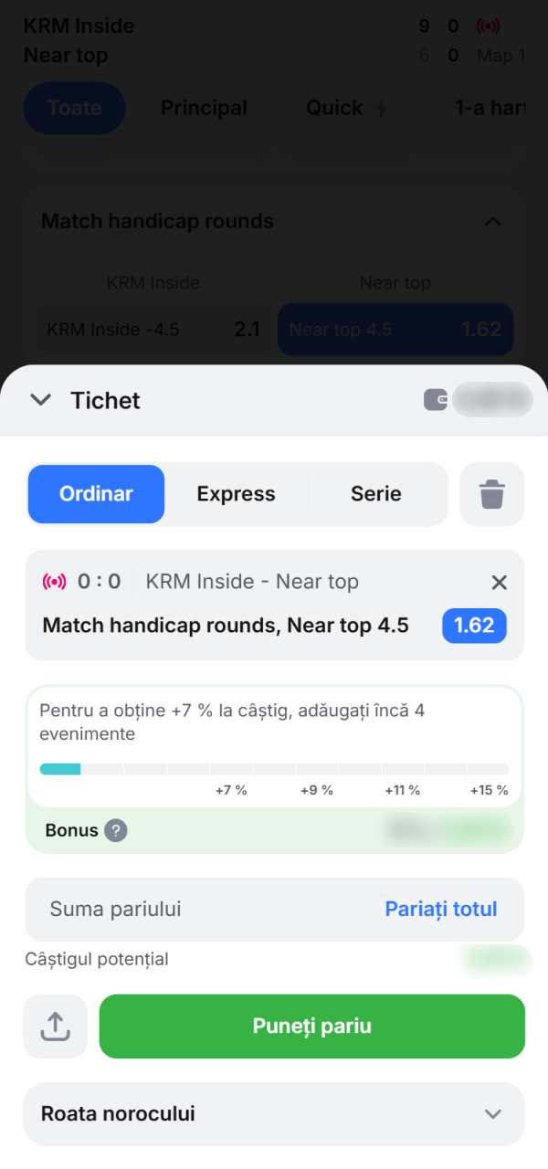 Finalizează procesul de pariuri CS2 la 1win și confirmă biletul tău.