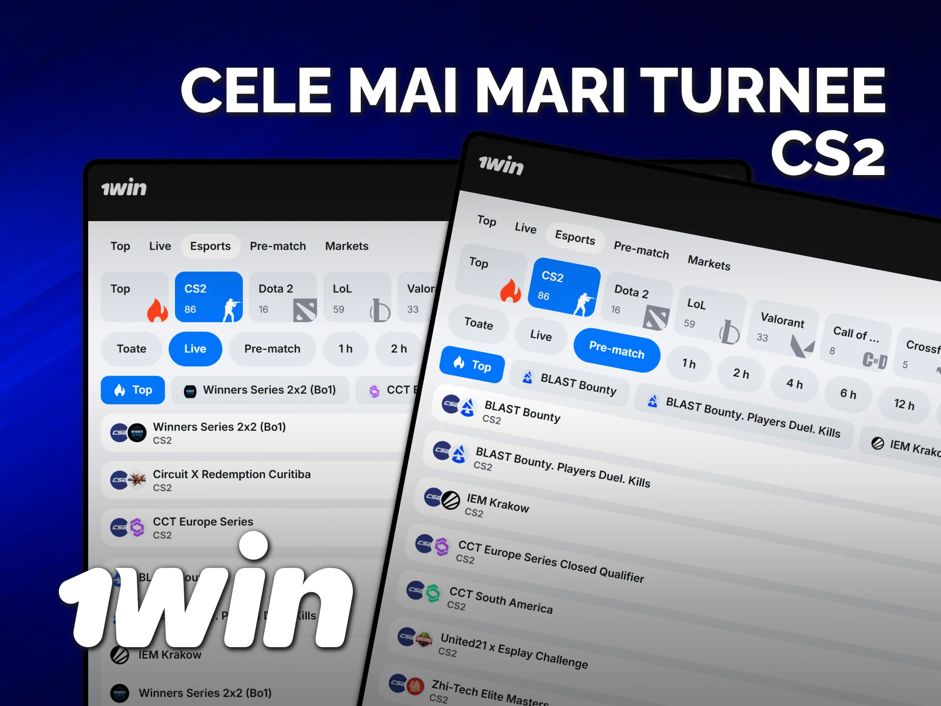 Mizează pe marile turnee internaționale de CS2 prin intermediul 1win.