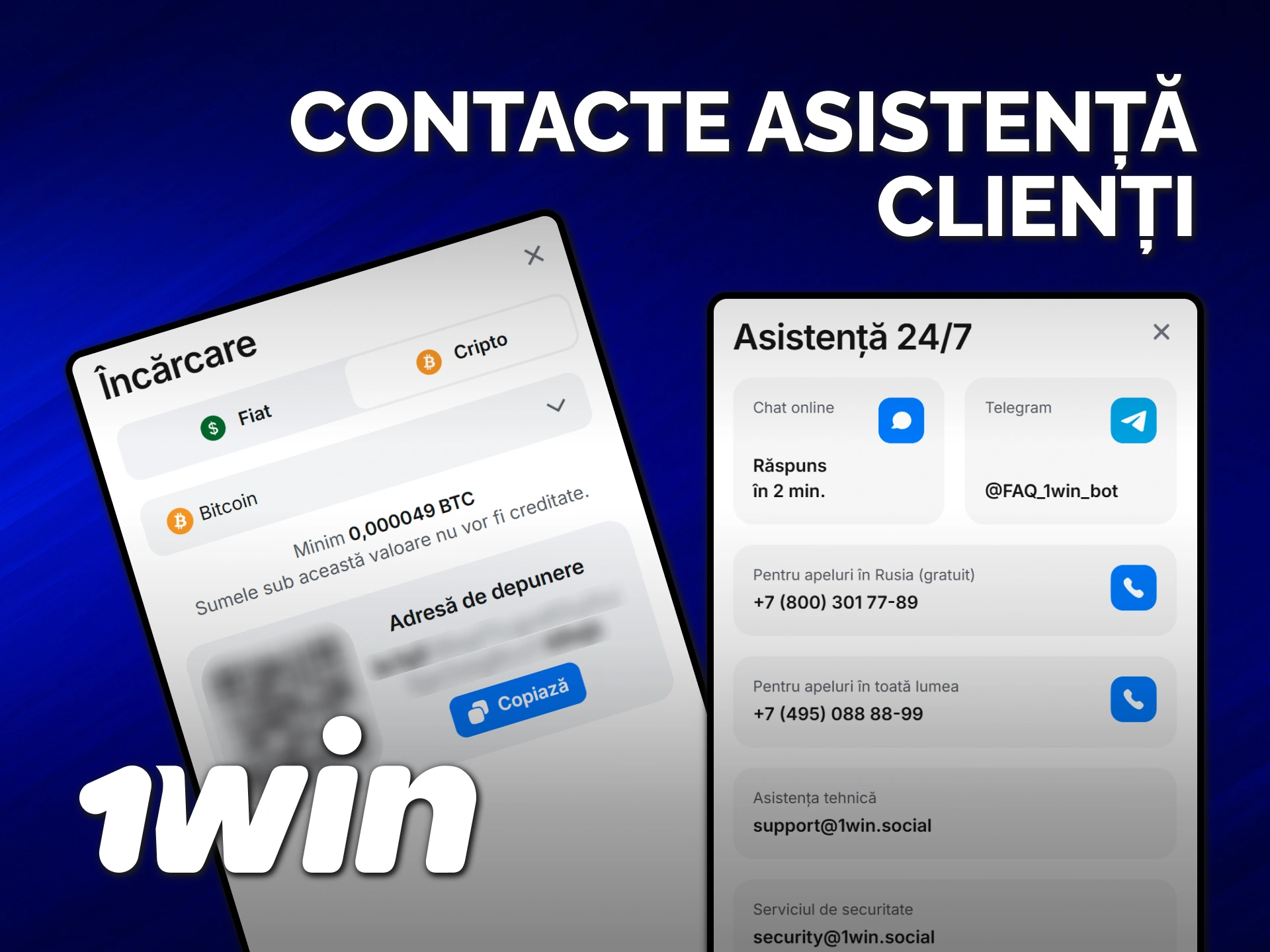 Contactează echipa 1win pentru suport tehnic privind procesul de depunere securizat.