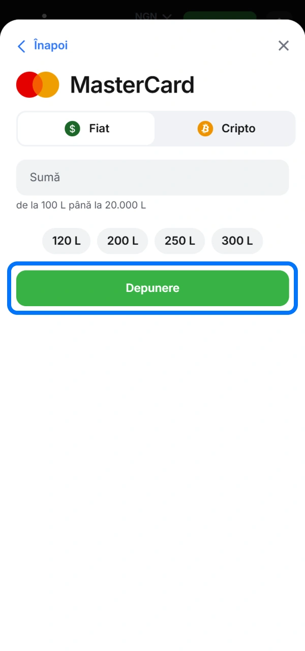 Finalizează pașii de securitate pentru a autoriza această depunere la 1win.