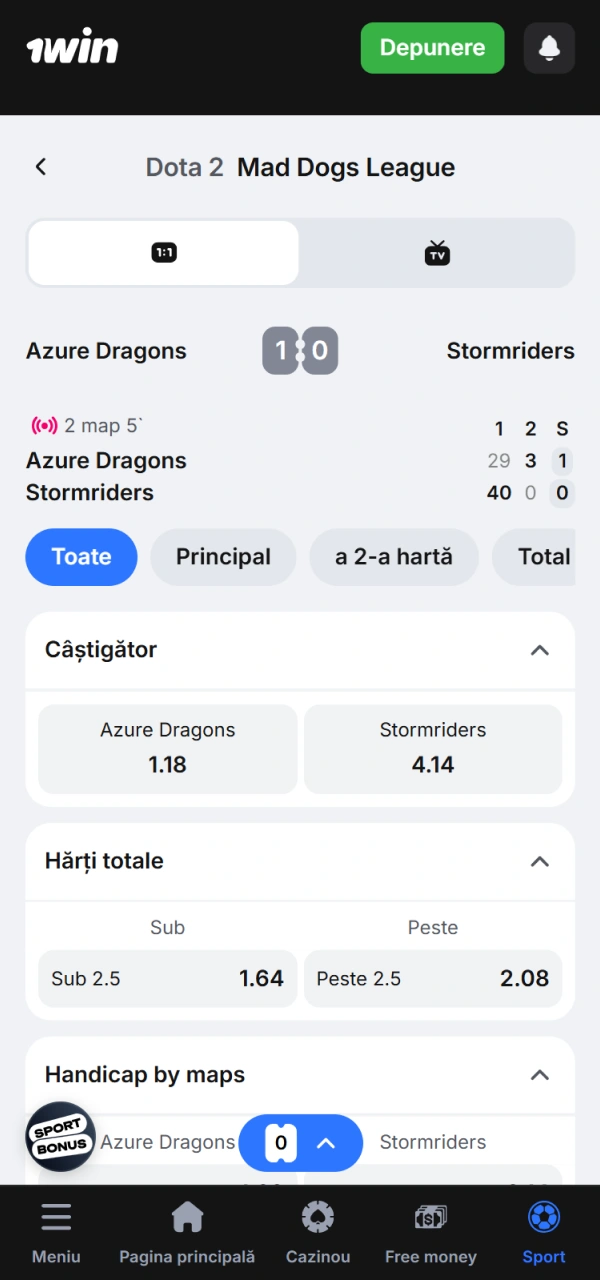 Alege cele mai bune cote pentru pariuri Dota 2 la 1win.