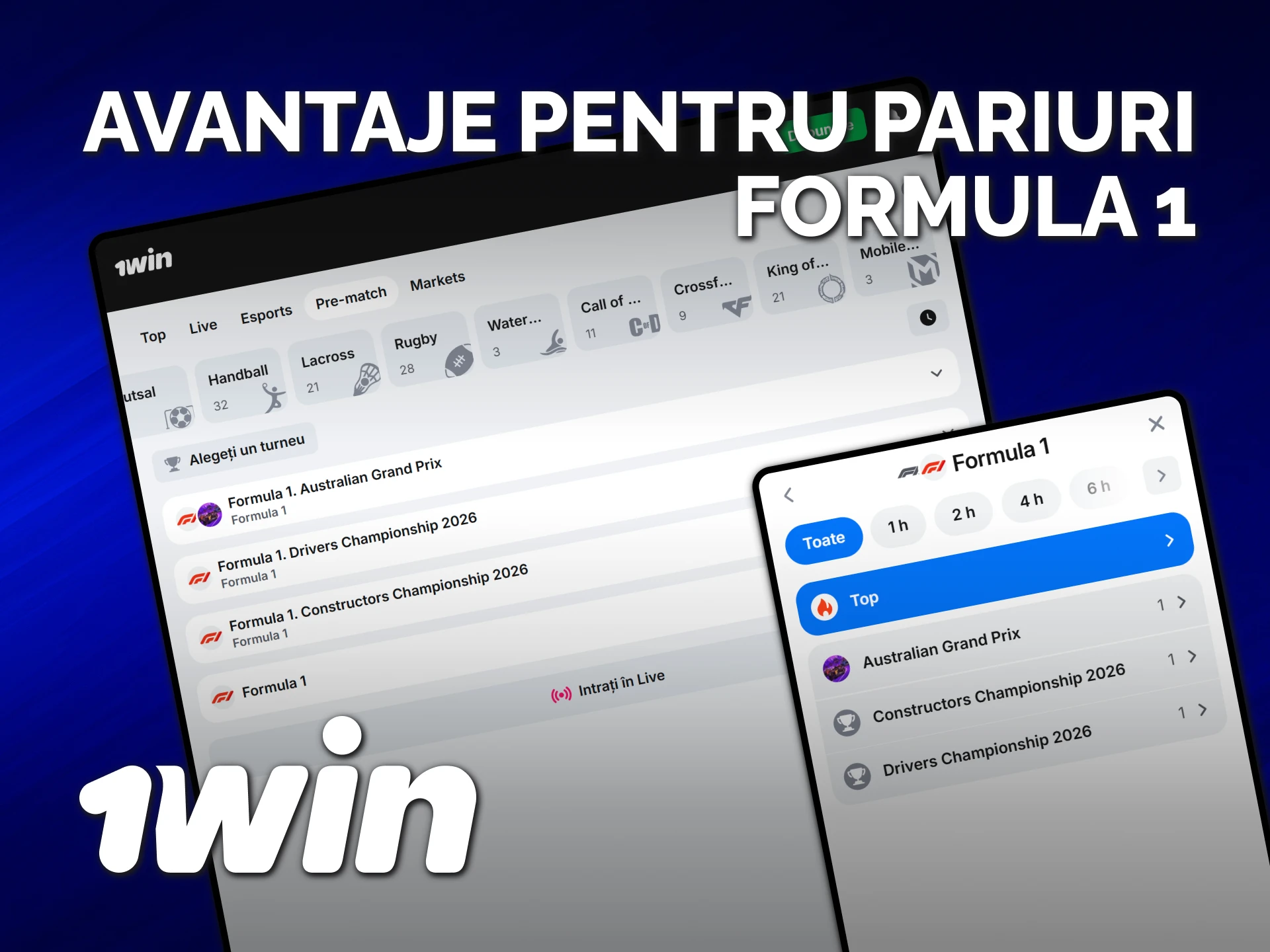 Descoperă beneficiile 1win Moldova pentru pariuri pe Formula 1.