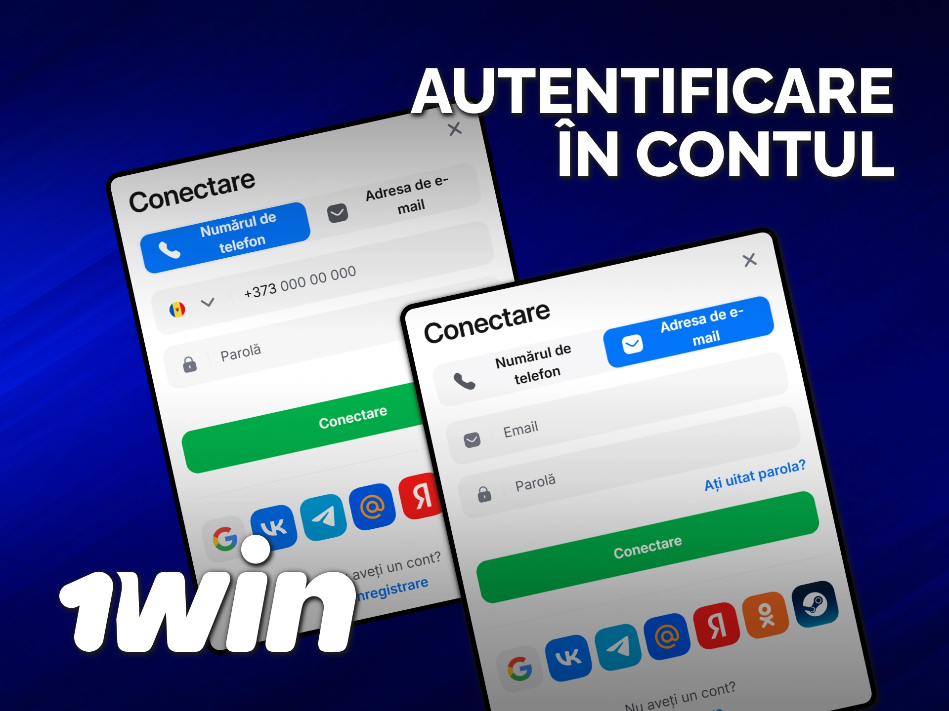 Folosește-ți datele pentru a te autentifica în contul tău 1win.