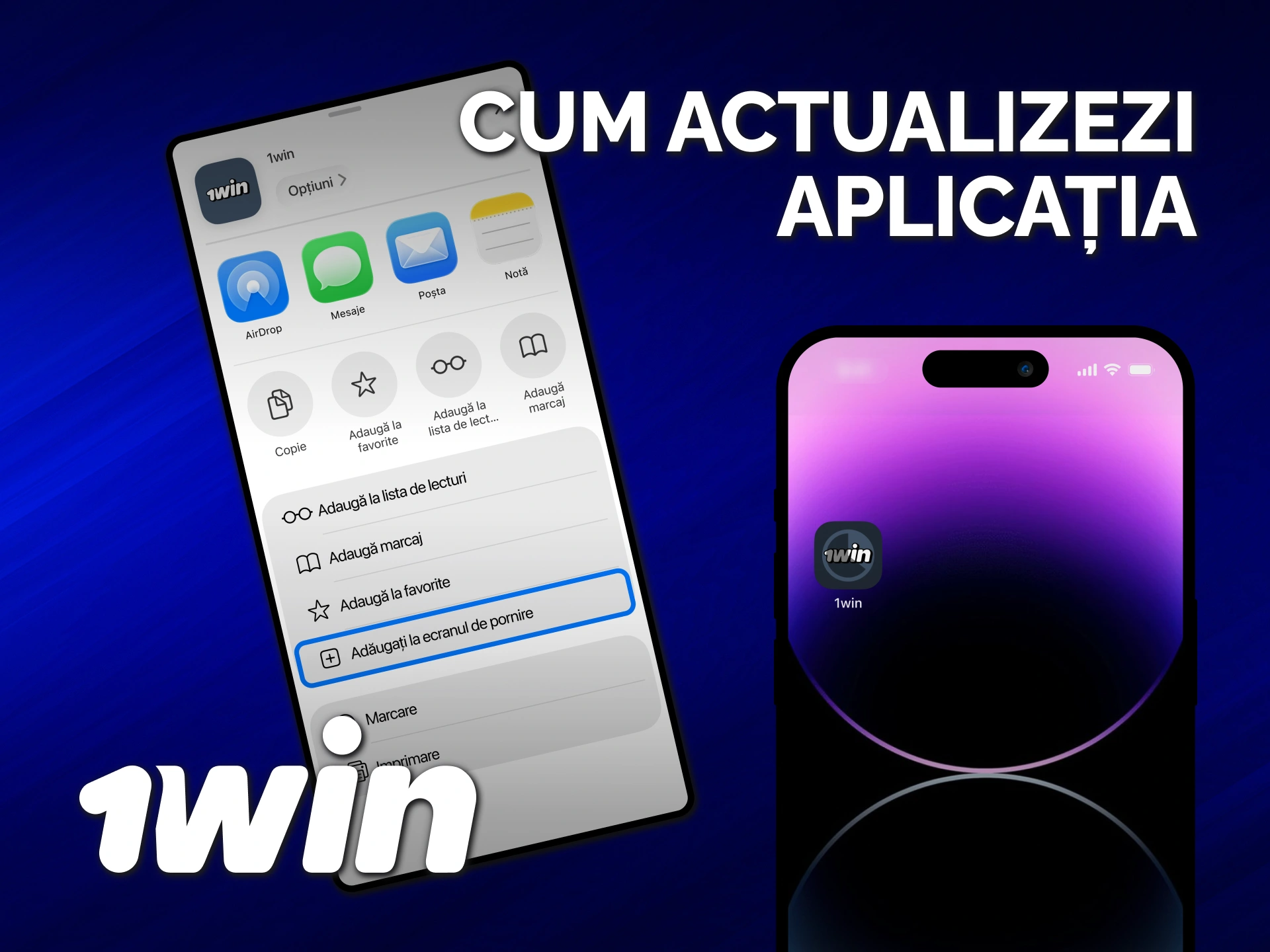 Aflați cum să actualizați aplicația oficială iOS 1win.