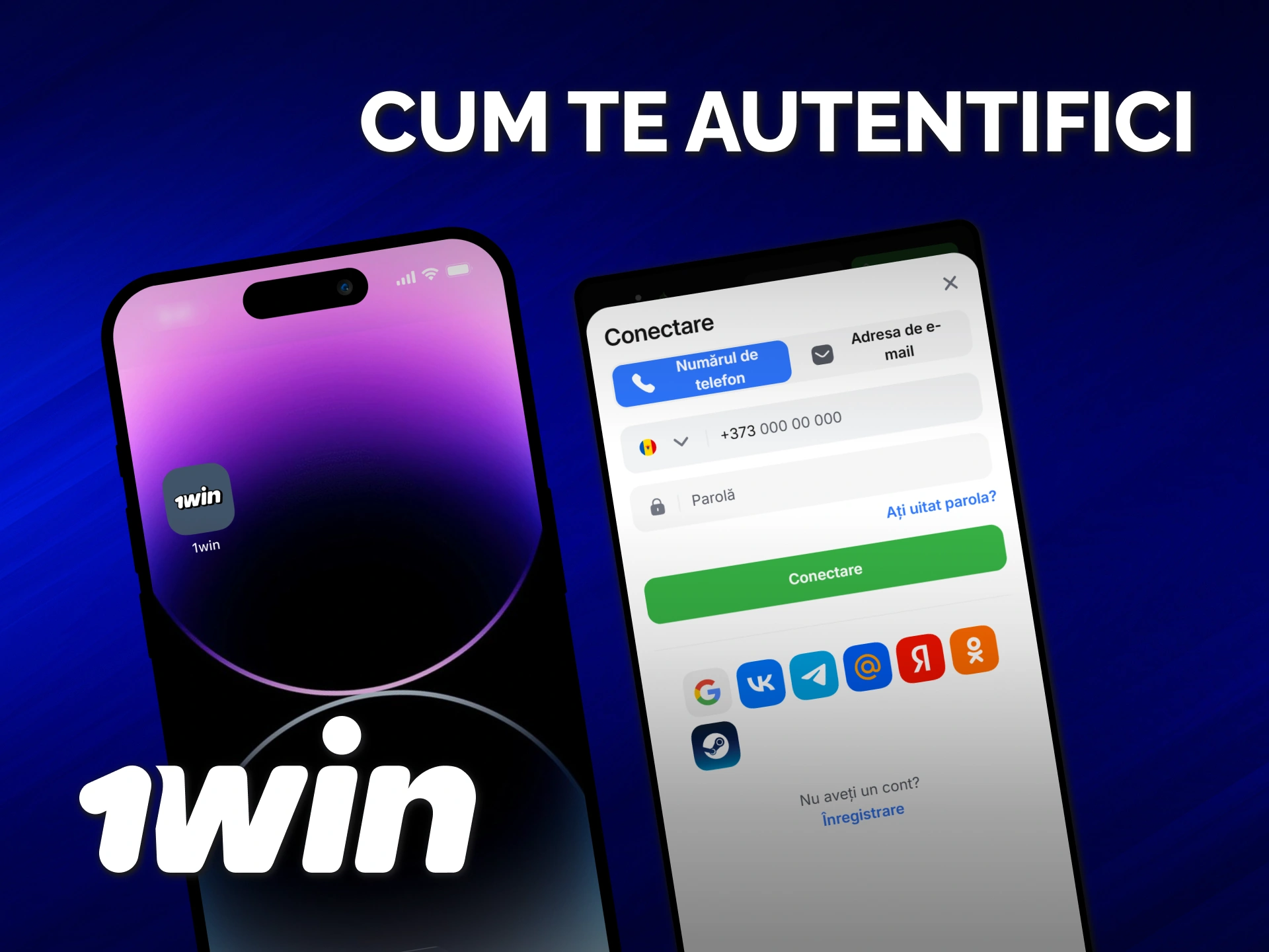 Vedeți cum vă conectați la aplicația 1win mobile iOS.