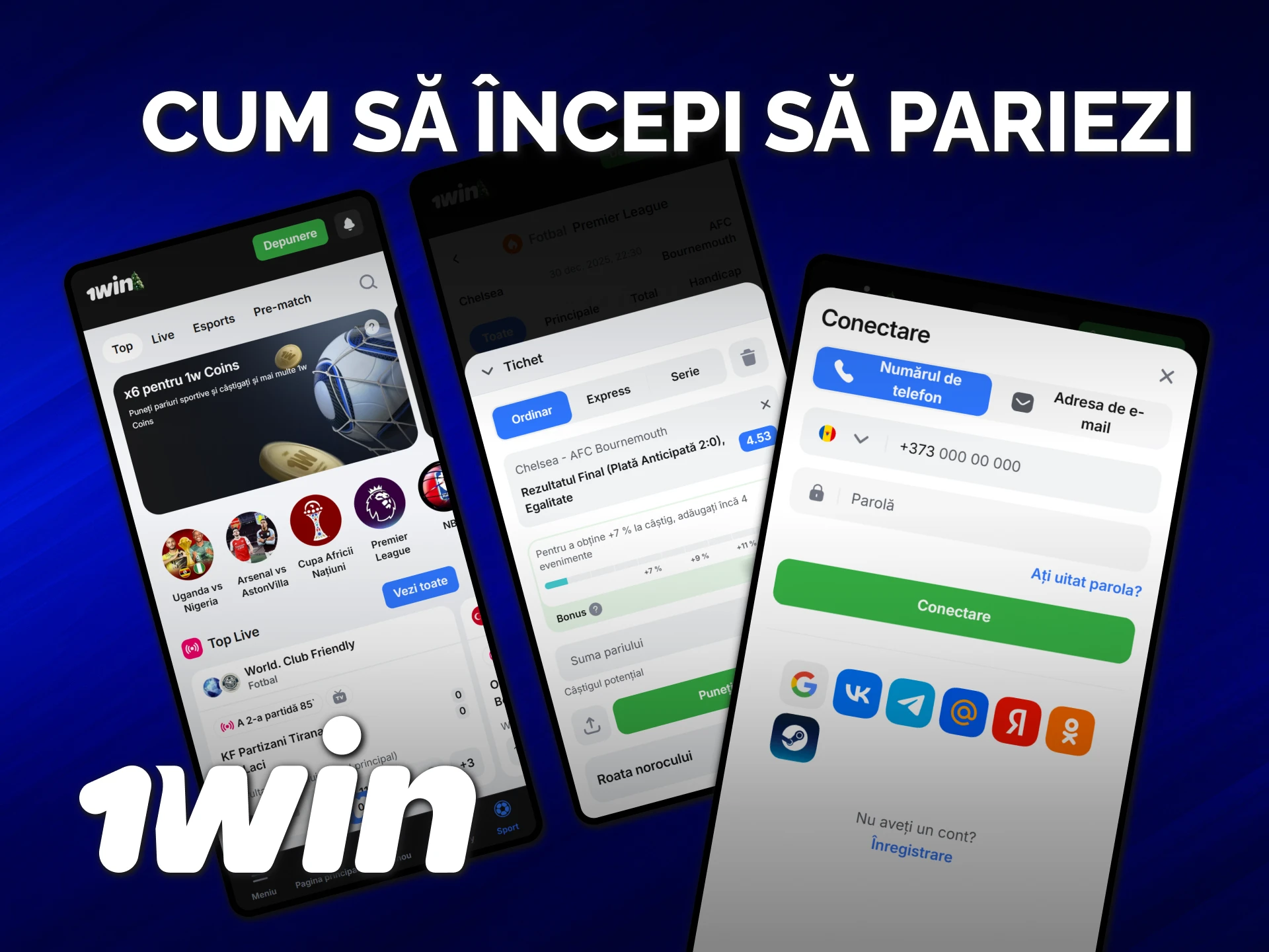 Aflați cum să începeți să pariați din aplicația iOS 1win.