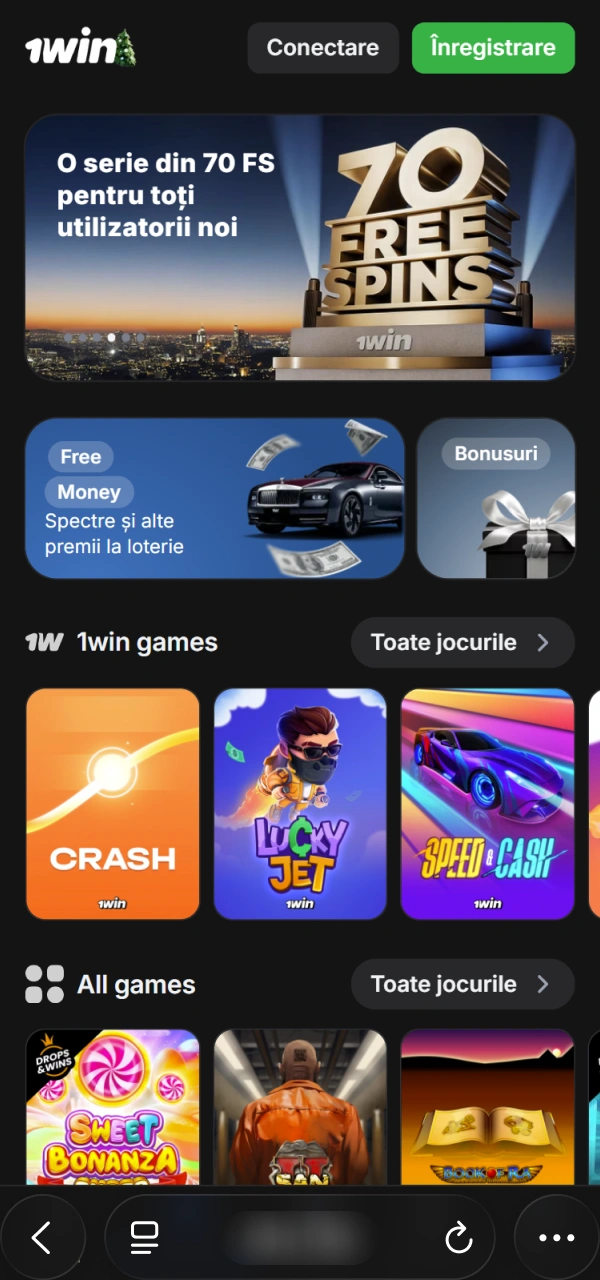 Accesează site-ul pentru a descărca aplicația 1win pentru iOS folosind Safari.