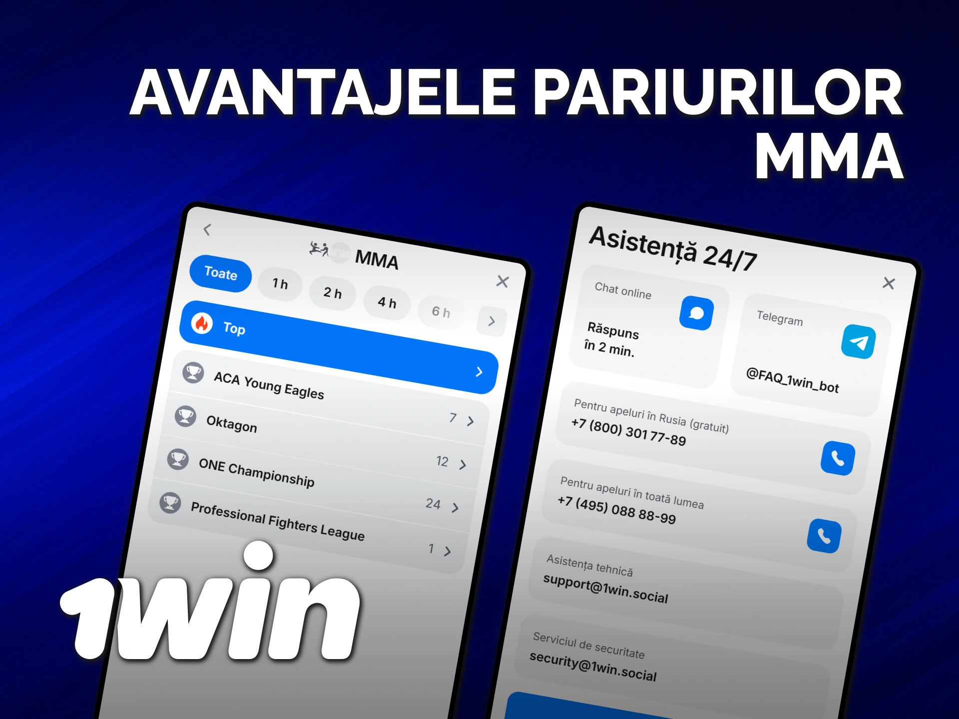 Descoperă beneficiile 1win Moldova pentru a face pariuri pe MMA.