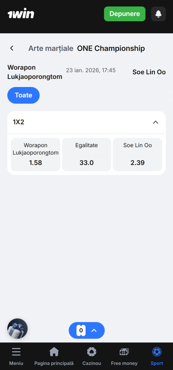 Selectează cele mai bune cote de MMA disponibile la 1win.