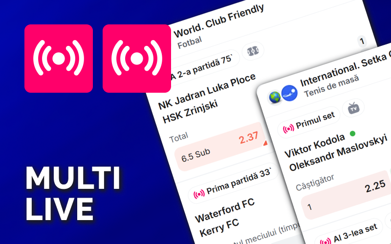 Urmăriți mai multe evenimente prin pariuri multi-live la 1win.