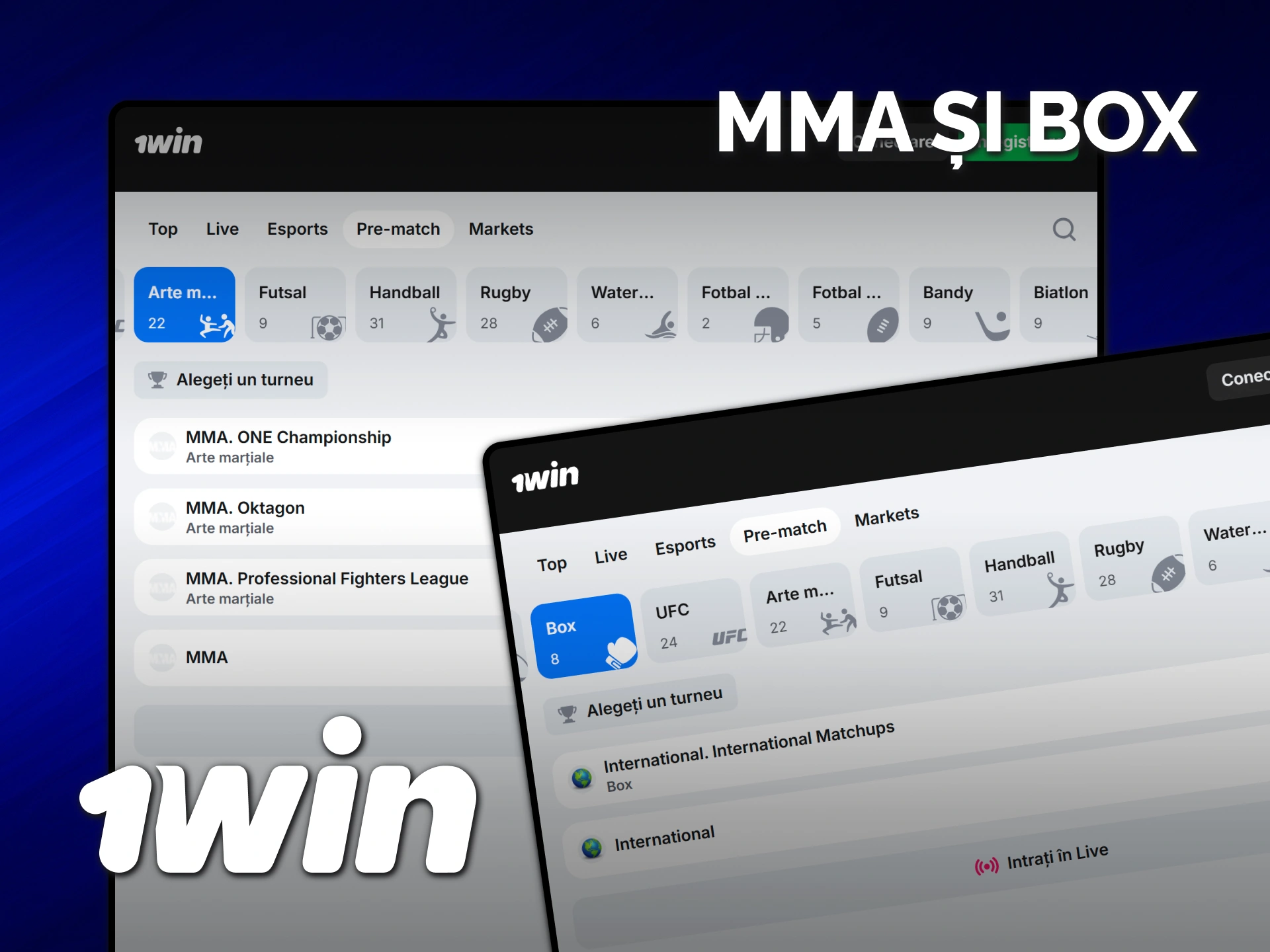 Mizează pe luptători folosind tipuri de pariuri sportive pe MMA la 1win.