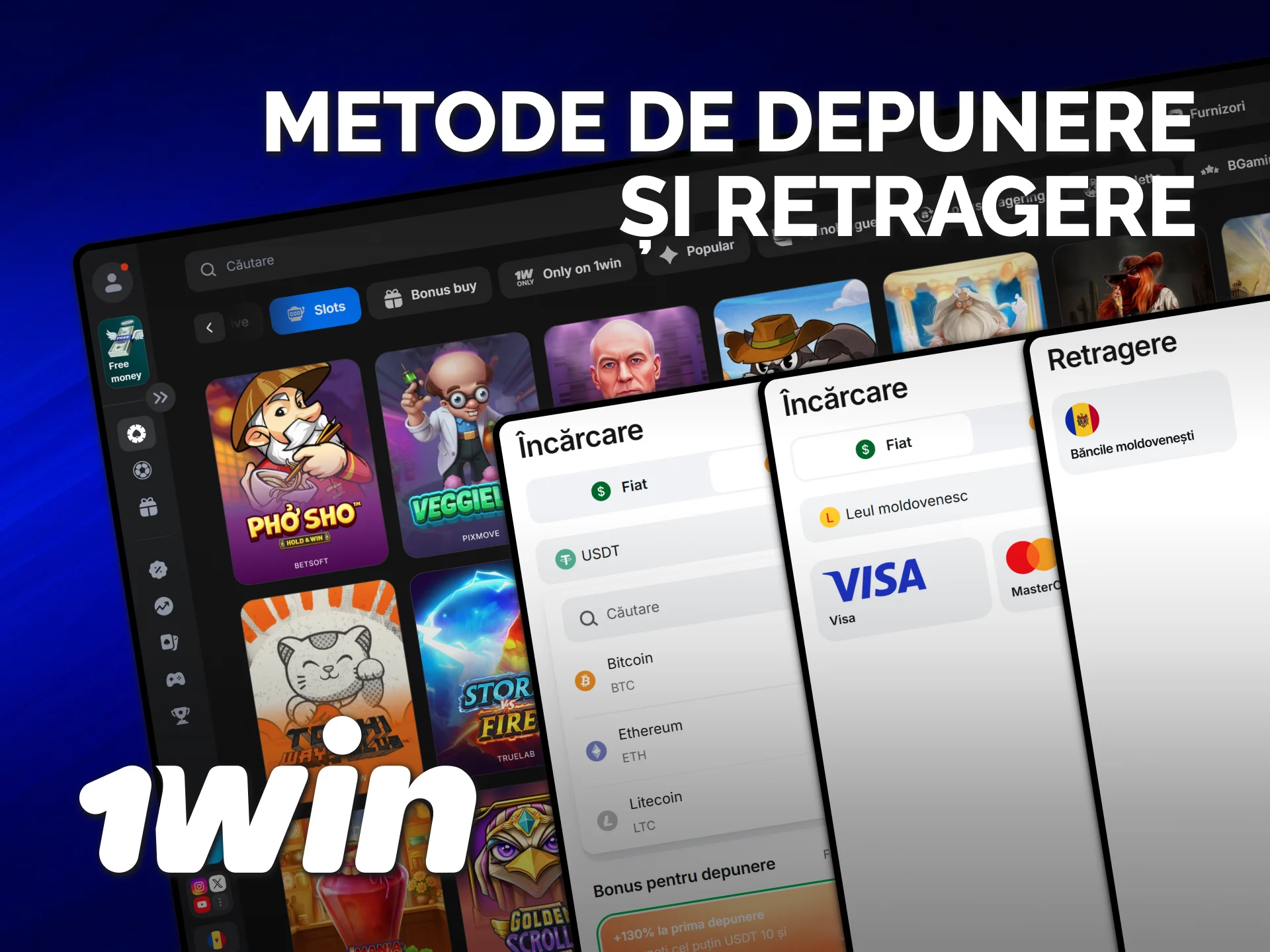 Alimentează contul pentru sloturi 1win folosind metode de plată sigure.