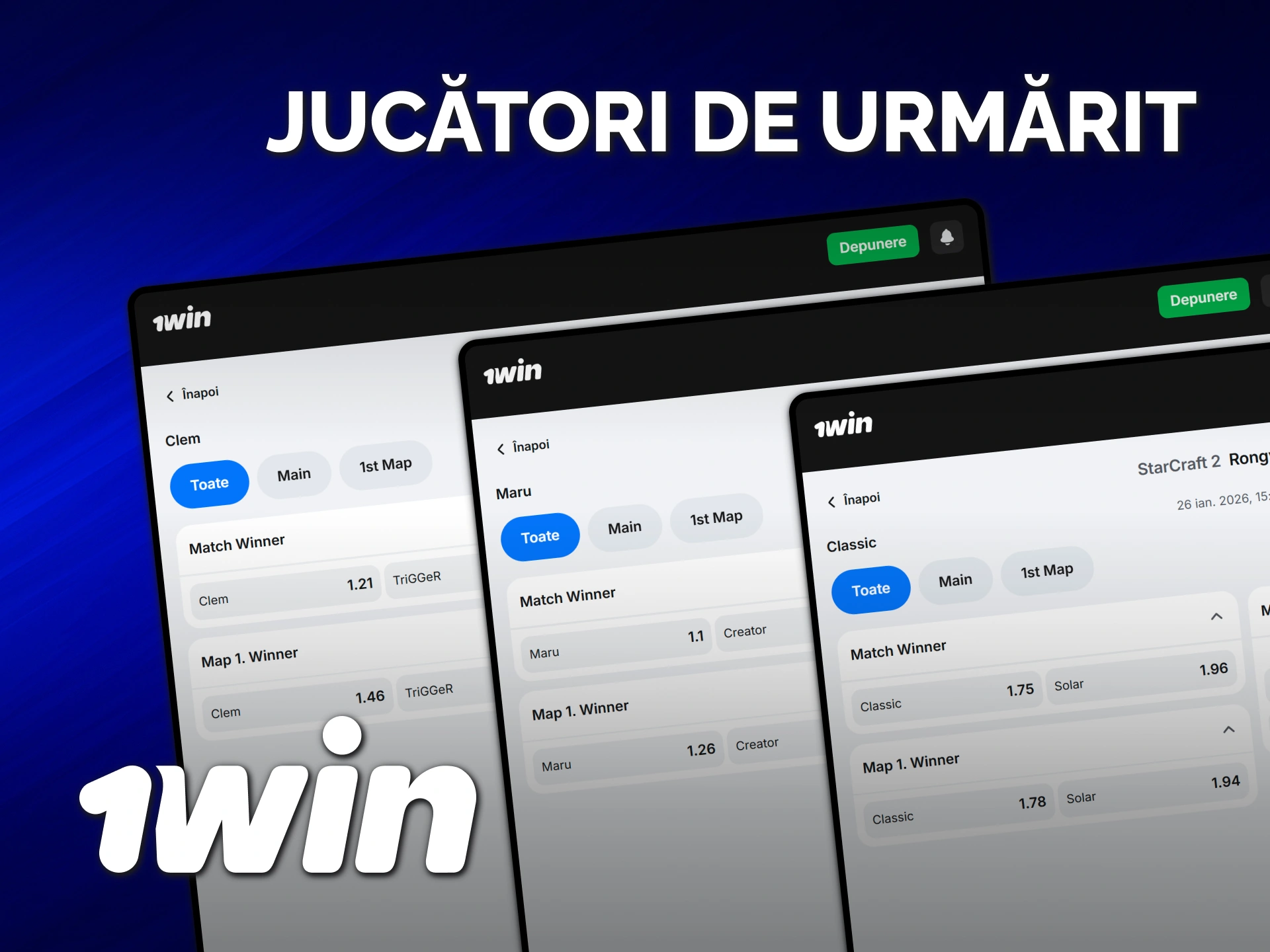 Urmărește cei mai buni jucători pentru pariuri StarCraft 2 la 1win.