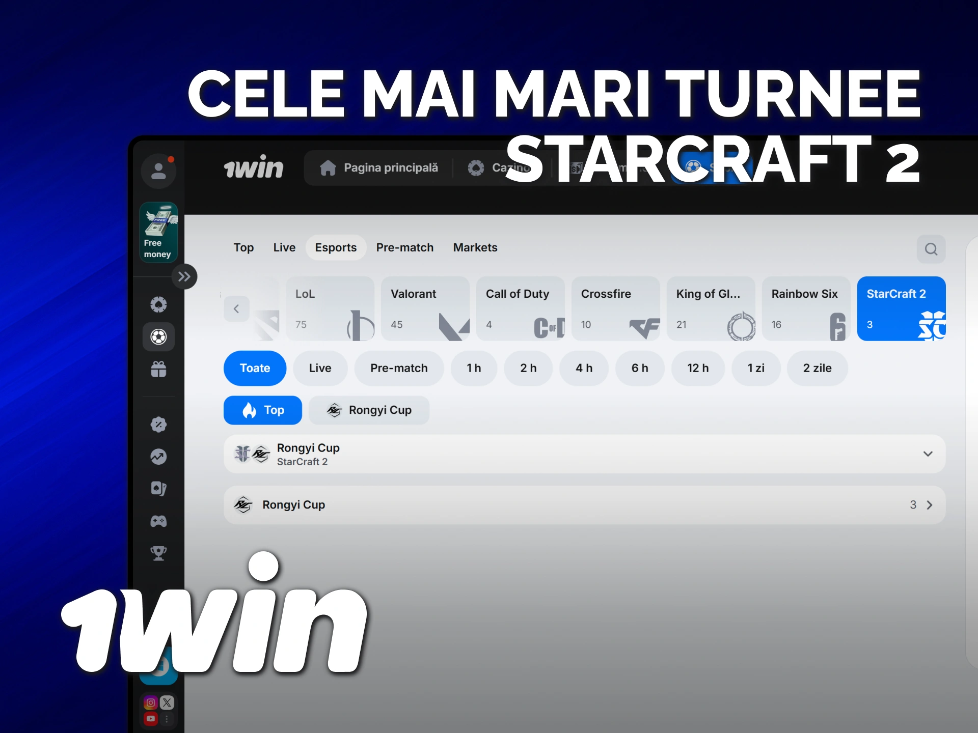 Mizează pe marile turnee internaționale de StarCraft 2 la 1win online.