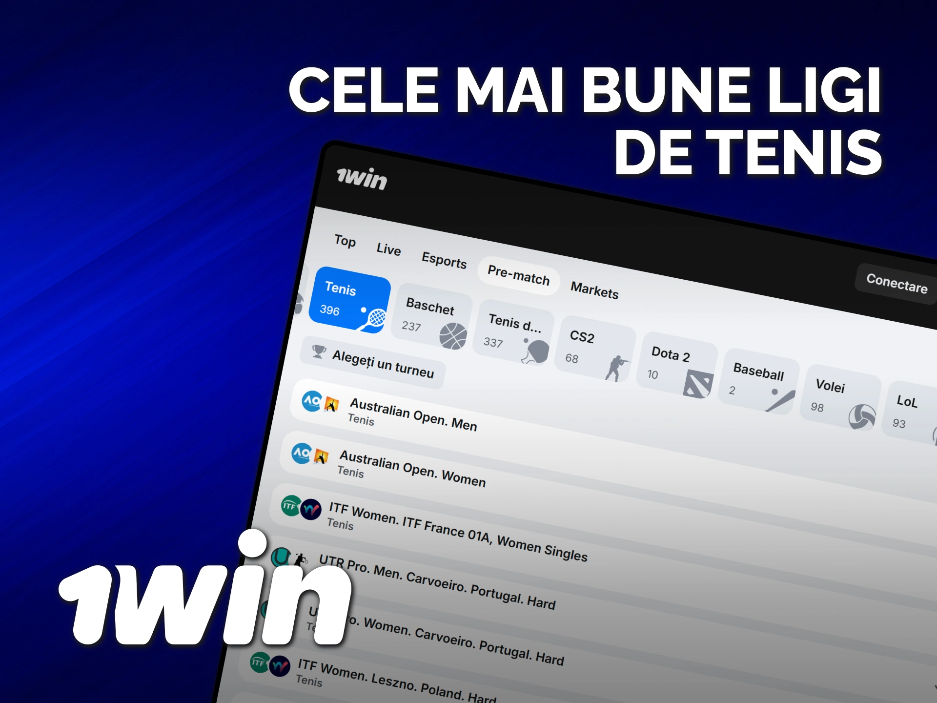 Pariază pe cele mai importante ligi de tenis la 1win Moldova.