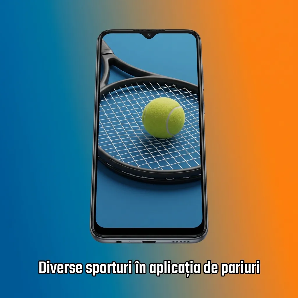 Aplicație de pariuri sportive cu opțiuni live și multiple discipline incluzând fotbal, baschet, tenis și eSports