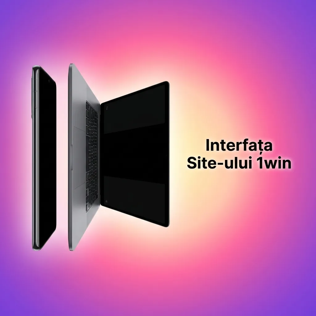 Interfața site-ului 1win cu meniu superior afișând opțiuni Sport, Live, Cazino și setări pentru limbă și valută