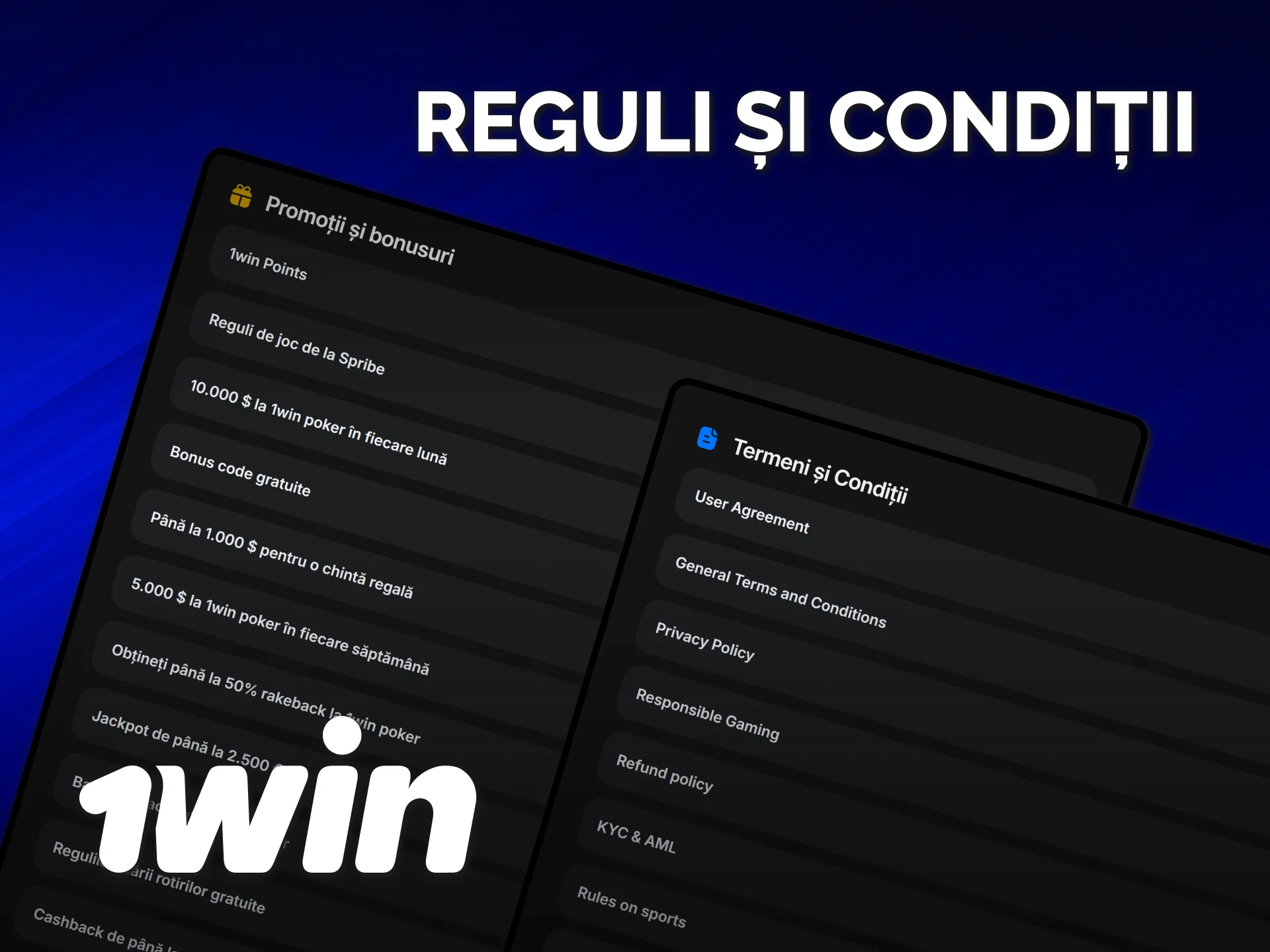 Citește cu atenție setul complet de reguli și condiții 1win.