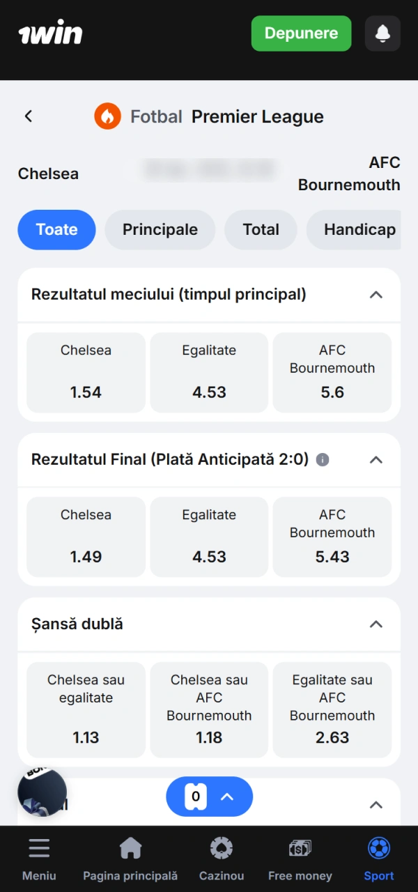 Analizează opțiunile de piețe ca să pariezi corect cu 1win Aplicația.